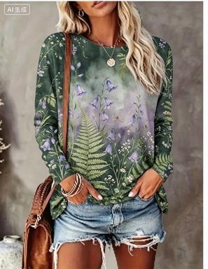 Winter Clothing For Women - Kadın Uzun Kollu Tişört Degrade Arka
