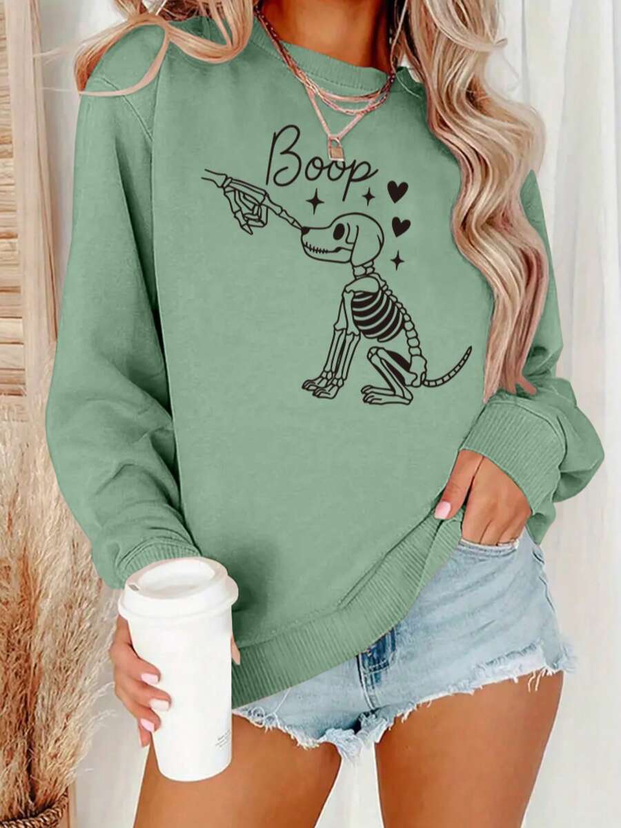 Kadın İskelet Köpek Desenli Sw - Winter Clothing Gift Ideas incelemesi ve fiyatı