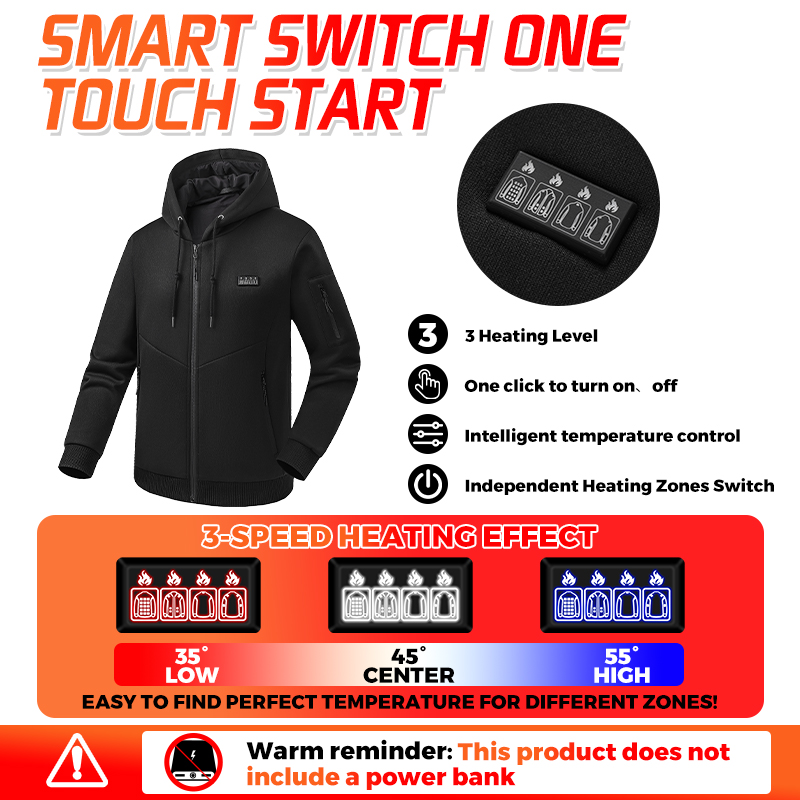 Isıtmalı Kapüşonlu Sweatshirt, - Winter Clothing Hiking incelemesi ve fiyatı