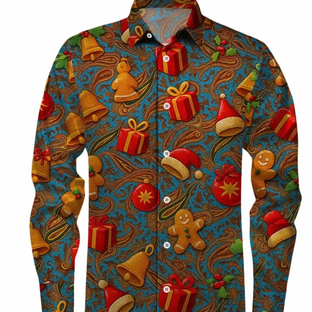 Erkek Uzun Kollu Noel Baskılı  - Winter Clothing Gift Ideas incelemesi ve fiyatı